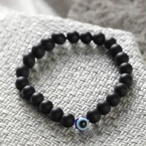 PD Enterprise Black Evil Eye Beaded Bracelet Unisex