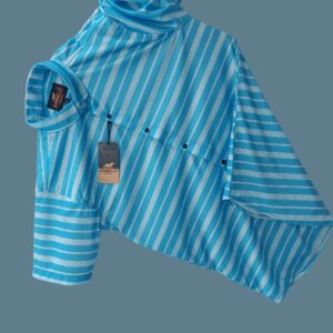 Men's Slim Fit Stripe Print Spread Collar Casual Shirt