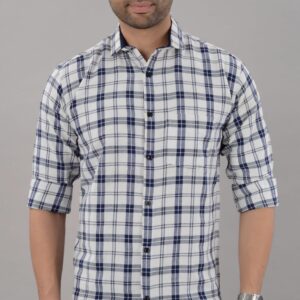 Villain Mens Cotton Full Sleeve Fashion Checkered Shirt