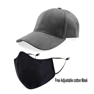 Stylish Plain Printed Unisex Cap - Grey (ZS-2263533)