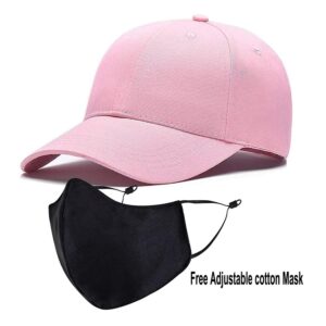 Stylish Plain Printed Unisex Cap - Pink (ZS-2263536)