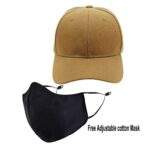 Voguish Plain Cotton Cap With Mask - Brown (ZS-2306407)