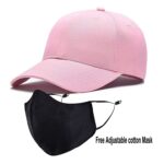 Voguish Plain Cotton Cap With Mask - Pink (ZS-2306409)