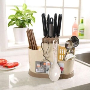 Multi Function Self Draining Lightweight Chopsticks Basket for Spoons, Knife & Other Kitchen Cutlery Stand