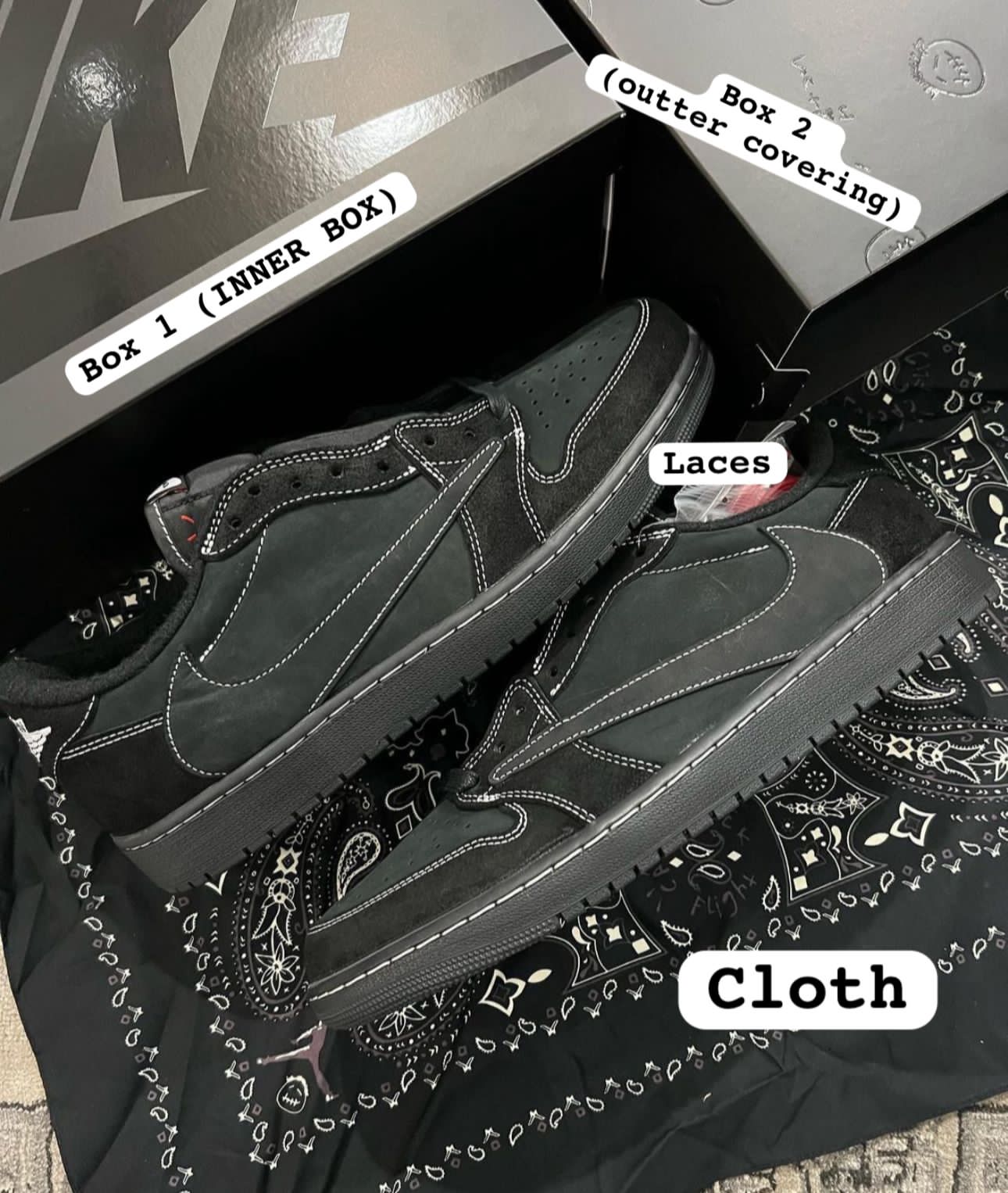 Travis Scott x AJ1 Low Black Phantom