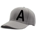 Unisex Plain A Printed Cotton Cap - Grey (ZS-2217260)