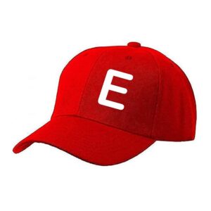 Unisex Plain E Printed Cotton Cap - Red (ZS-2216587)
