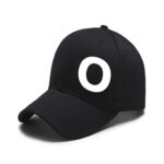 Unisex Plain O Printed Cotton Cap - Black (ZS-2215732)