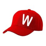 Unisex Plain W Printed Cotton Cap - Red (ZS-2217173)
