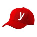 Unisex Plain Y Printed Cotton Cap - Red (ZS-2217176)