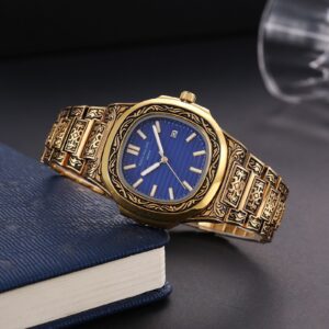 Patek Philippe Watch Gold Blue For Men (SG356)