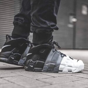 Branded Air More Uptempo Black Grey Sneakers