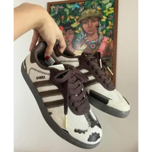 Premium Adidas Samba Notitle Cow Print Brown Shoes For Men (QT320)