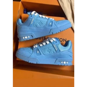 Trendy Louis Vuitton Trainer Royal Blue Shoes For Men (SHUB748)
