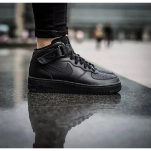 Premium Nike Air Force 1 Full Black Mid For Men (HOF849)