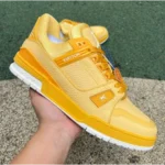 Premium Louis Vuitton Lv Trainer Yellow White Shoes For Men (GF1372)