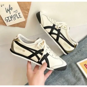Trendy Onitsuka Tiger Mexico 66 Cream Black Shoes For Men (SW6600)