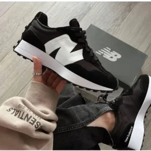 Classy New Balance 327 White & Black Shoes For Men (SHH07703)