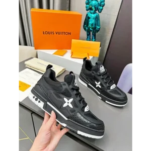 Premium Louis Vuitton Trainer Black Denim Shoes For Men (SW6312)