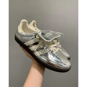 Premium Adidas Samba X Wales Bonner Silver Shoes For Men (QT310)