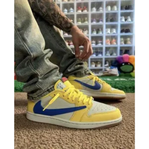 Premium Air Jordan Retro 1 Travis Scott Canary Shoes For Men (BME27)