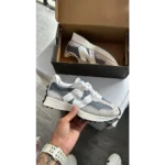 Classy New Balance 327 Grey White Shoes For Men (S1H72)