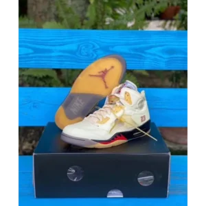 Trendy Air Jordan Retro 5 X Off White Cream Shoes For Men (BSF1615)