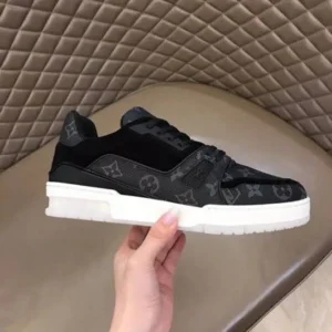 Trendy Louis Vuitton Trainer Eclipse Black Grey Shoes For Men (SOH366)