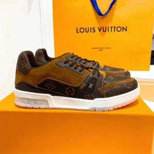 Trendy Louis Vuitton Trainer Canvas And Leather Brown Shoes For Men (SOH367)