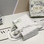 Dior Handbag Lady Classic abc White With OG Box