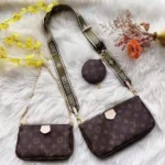 Vuitton Mono Light Green Belt Multi Pochette Bag With Box