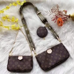 Vuitton Mono Light Green Belt Multi Pochette Bag With Box