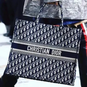 Dior Black Color Canvas Tote
