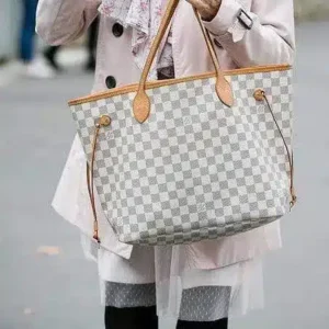 Vuitton Neverfull White Tote With Wallet