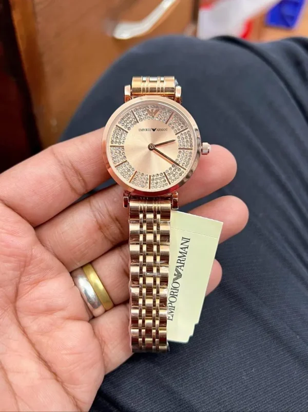 Armani Rose Gold Diamond Watch