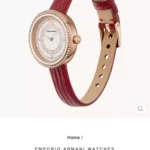 Emporio Armani Two-Hand Red Leather Watch