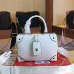 Vuitton White Petite Malle Souple Bag