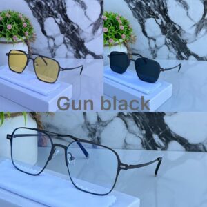 Gun Black Metal Attachment Sunglasses For Men