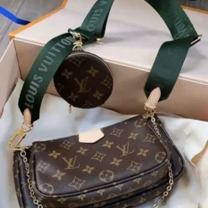 Vuitton Mono Green Belt Multi Pochette Bag With Box