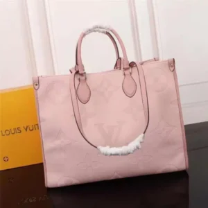 Vuitton Pink Embossed On The Go Tote Bag