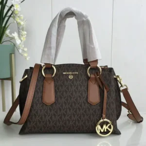 Michael Kors Coffee Camille Satchel Handbag With Box