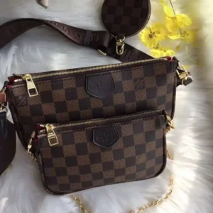 Vuitton Coffee Check Multi Pochette Bag With Box