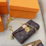Vuitton Cosmetic Pouch Coffee Sling Bag With Box
