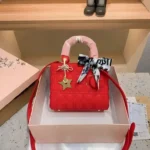 Lady Dior Mini Patent Premium Red Hand Bag With Box