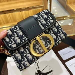 Christian Dior 30 Montaigne Black Sling Bag With Box