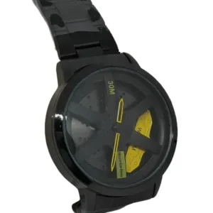 Car Wheel Watch - Rotating Car Wheel Watch (Yellow)