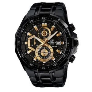 Edifice EFR539 Watch Chronograph Men Business Fashion Full Auto-Calendar Stainless Steel Mens Quartz Wrist Watch Black