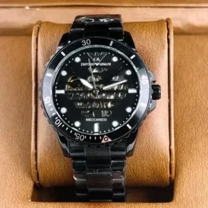 Emporio Armani Meccanico Full Black Automatic Men’s Watch with Warranty