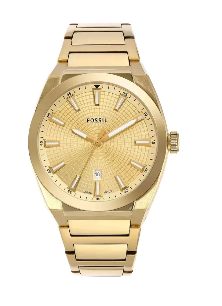 Everett Three-Hand Date Stainless Steel Watch Full Gold - FS5984 Everett Three-Hand Date Stainless Steel Watch Full Gold - FS5984