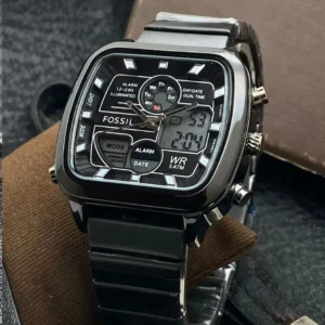 Fossil Analog Digital Watch Stainless Steel Edition Watch For Men Black